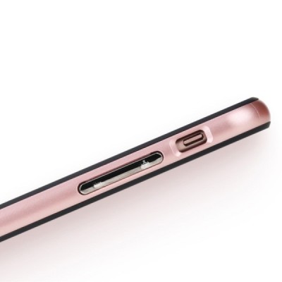 „Rock“ Royce pastiprinātas aizsardzības melns apmales rozā krāsā Apple iPhone 7 (iPhone 8) apvalks / Vacins.lv