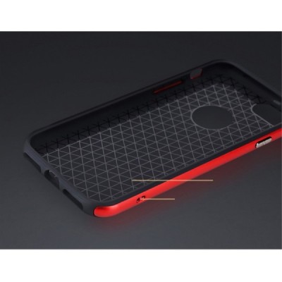 „Rock“ Royce pastiprinātas aizsardzības melns apmales sarkanā krāsā Apple iPhone 7 (iPhone 8) apvalks / Vacins.lv