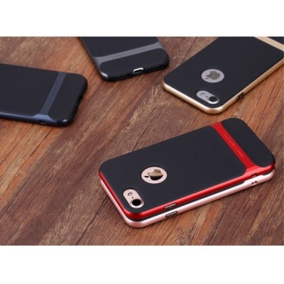 „Rock“ Royce pastiprinātas aizsardzības melns apmales sarkanā krāsā Apple iPhone 7 (iPhone 8) apvalks / Vacins.lv