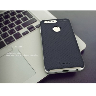 Honor 8 „IPAKY“ cieta silikona (TPU) melns apvalks (apmales - sudrabā krāsā) / Vacins.lv