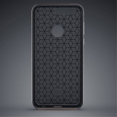 Honor 8 „IPAKY“ cieta silikona (TPU) melns apvalks (apmales - sudrabā krāsā) / Vacins.lv