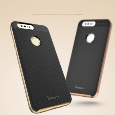 Honor 8 „IPAKY“ cieta silikona (TPU) zelta apvalks (apmales - zeltā krāsā) / Vacins.lv