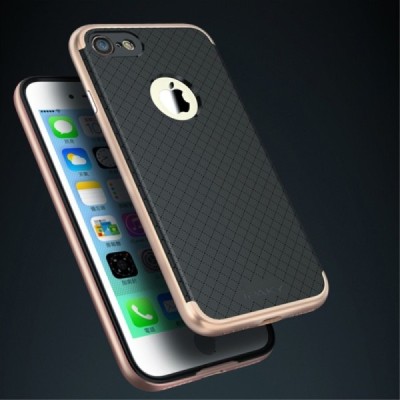 Apple iPhone 7 (iPhone 8) „IPAKY“ kieto silikono TPU juodas (rožiniais apvadais) dėklas - nugarėlė / Priedai.lt