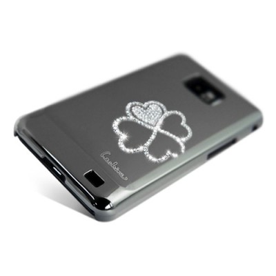 „Leshine“ juodas Samsung Galaxy S2 i9100 dėklas (dėkliukas, nugarėlė) - gėlė / Priedai.lt