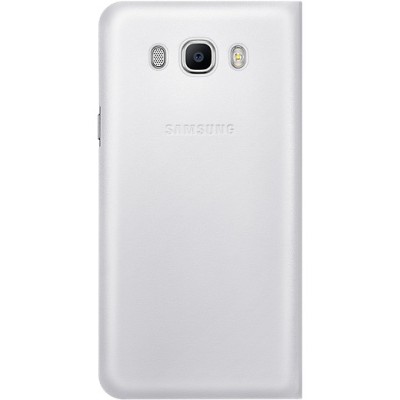 Samsung Galaxy J7 2016 (J710) originalus Flip Wallet Cover EF-WJ710 atverčiamas baltas odinis dėklas - piniginė / Priedai.lt