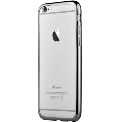 Apple iPhone 7 (iPhone 8) elegants „Devia“ Glitter dzidrs (caurspīdīgs) silikona TPU apvalks (apmales melnā krāsā) ar ekrāna aiz