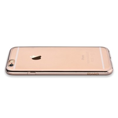 Apple iPhone 7 (iPhone 8) „Devia“ Glitter dzidrs (caurspīdīgs) silikona TPU apvalks (apmales zeltā krāsā) ar ekrāna aizsargstikl