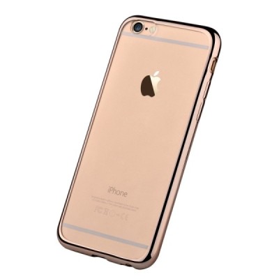 Apple iPhone 7 (iPhone 8) „Devia“ Glitter dzidrs (caurspīdīgs) silikona TPU apvalks (apmales zeltā krāsā) ar ekrāna aizsargstikl