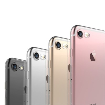 Apple iPhone 7 (iPhone 8) elegants „Devia“ Naked dzidrs (caurspīdīgs) silikona TPU planākais apvalks ar ekrāna aizsargstikls / V