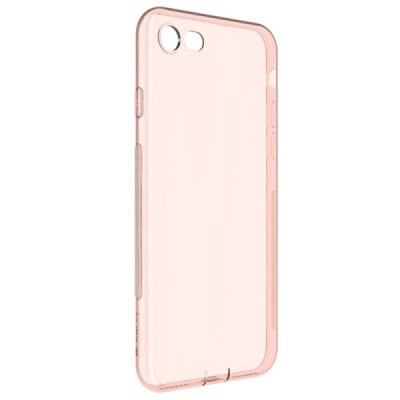 Apple iPhone 7 (iPhone 8) „Devia“ Naked rozs dzidrs (caurspīdīgs) silikona TPU planākais apvalks ar ekrāna aizsargstikls / Vacin