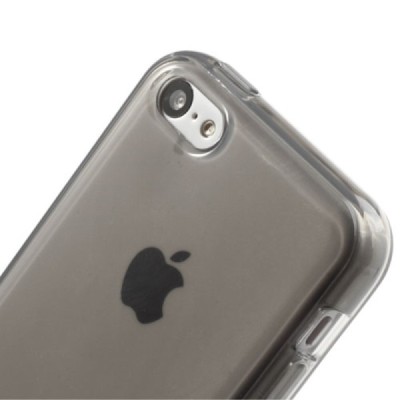 Kieto silikono pilkas/baltas Apple iPhone 5C dėklas (dėkliukas) / Priedai.lt