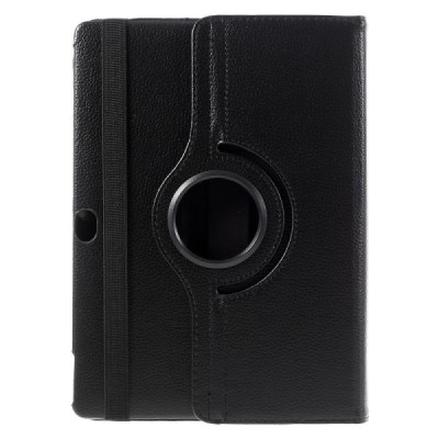 Huawei MediaPad M2 10 atverčiamas, sukamas 360 laipsnių, juodas odinis dėklas - stovas / Priedai.lt
