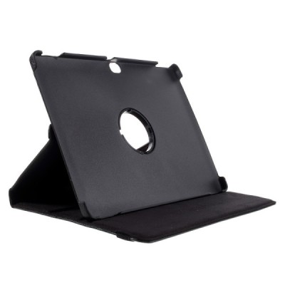 Huawei MediaPad M2 10 atverčiamas, sukamas 360 laipsnių, juodas odinis dėklas - stovas / Priedai.lt