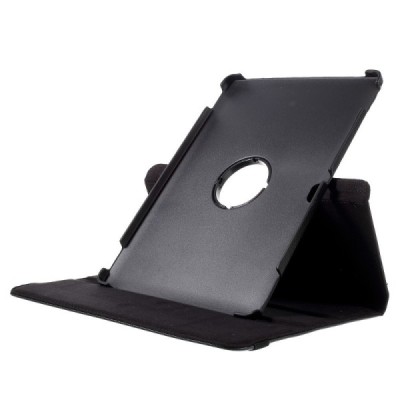 Huawei MediaPad M2 10 atverčiamas, sukamas 360 laipsnių, juodas odinis dėklas - stovas / Priedai.lt