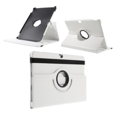 Huawei MediaPad M2 10 atvēramais balts ādas maciņš, grozās 360° grādu apjomā / Vacins.lv