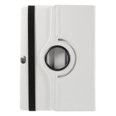 Huawei MediaPad M2 10 atvēramais balts ādas maciņš, grozās 360° grādu apjomā / Vacins.lv