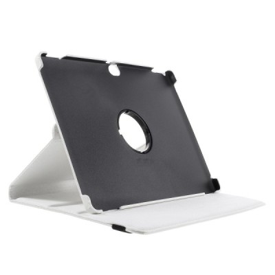 Huawei MediaPad M2 10 atvēramais balts ādas maciņš, grozās 360° grādu apjomā / Vacins.lv