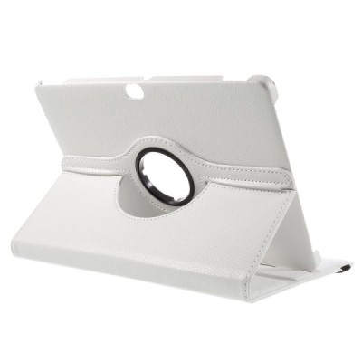 Huawei MediaPad M2 10 atvēramais balts ādas maciņš, grozās 360° grādu apjomā / Vacins.lv