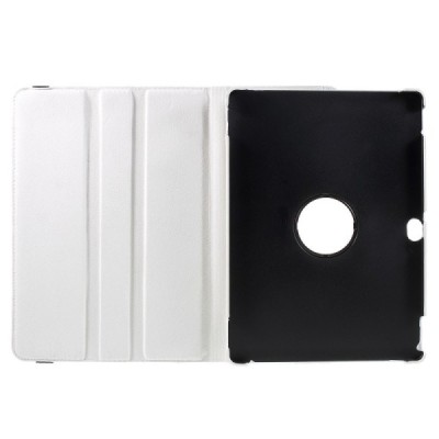 Huawei MediaPad M2 10 atvēramais balts ādas maciņš, grozās 360° grādu apjomā / Vacins.lv