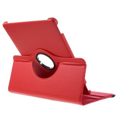 Huawei MediaPad M2 10 atverčiamas, sukamas 360 laipsnių, raudonas odinis dėklas - stovas / Priedai.lt