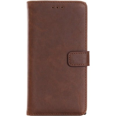 Sony Xperia XZ atverčiamas tamsiai rudas odinis retro dėklas - piniginė / Priedai.lt