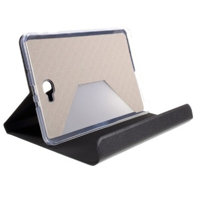 Samsung Galaxy Tab A 10,1 2016 (T580, T585) Smart Case atverčiamas juodas odinis dėklas - knygutė / Priedai.lt