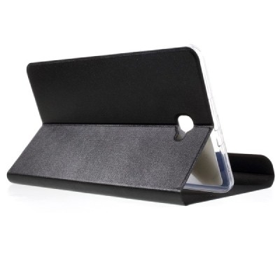 Samsung Galaxy Tab A 10,1 2016 (T580, T585) Smart Case atverčiamas juodas odinis dėklas - knygutė / Priedai.lt