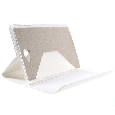 Samsung Galaxy Tab A 10,1 2016 (T580, T585) Smart Case atverčiamas baltas odinis dėklas - knygutė / Priedai.lt