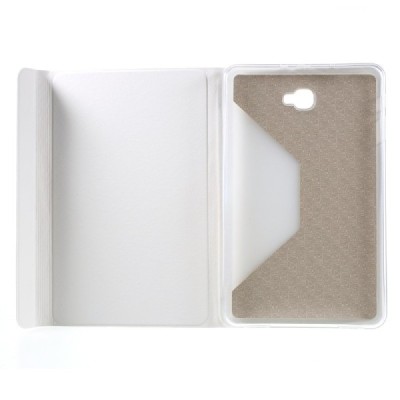 Samsung Galaxy Tab A 10,1 2016 (T580, T585) Smart Case atverčiamas baltas odinis dėklas - knygutė / Priedai.lt