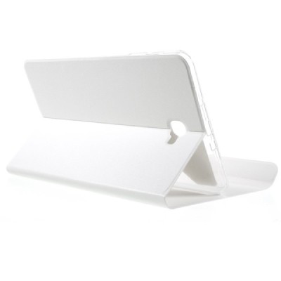 Samsung Galaxy Tab A 10,1 2016 (T580, T585) Smart Case atverčiamas baltas odinis dėklas - knygutė / Priedai.lt