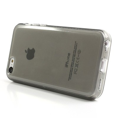 Kieto silikono pilkas/baltas Apple iPhone 5C dėklas (dėkliukas) / Priedai.lt