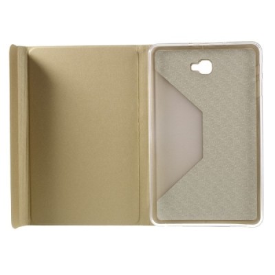 Samsung Galaxy Tab A 10,1 2016 (T580, T585) Smart Case atverčiamas auksinis odinis dėklas - knygutė / Priedai.lt