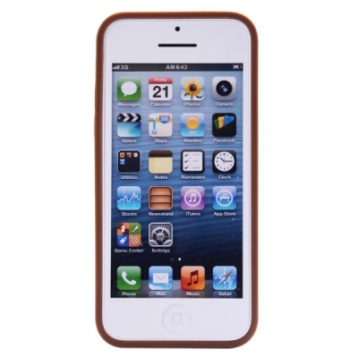 Geltonas/rudas „BASEUS“ kieto silikono Apple iPhone 5C dėklas (rėmelis) / Priedai.lt