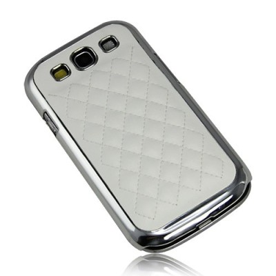 Stilingas baltas odinis Samsung Galaxy S3 dėklas (dėkliukas, nugarėlė) / Priedai.lt