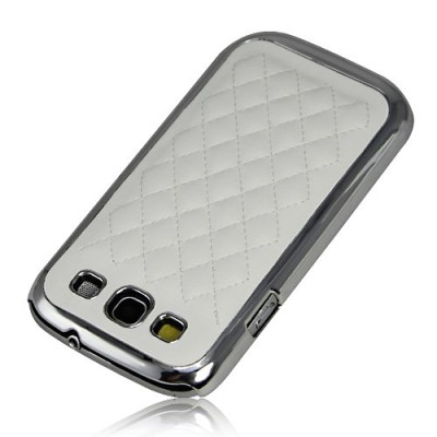 Stilingas baltas odinis Samsung Galaxy S3 dėklas (dėkliukas, nugarėlė) / Priedai.lt