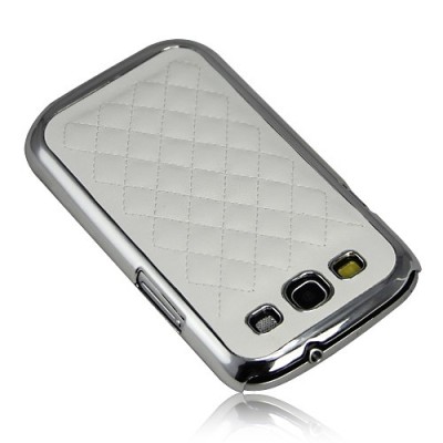 Stilingas baltas odinis Samsung Galaxy S3 dėklas (dėkliukas, nugarėlė) / Priedai.lt