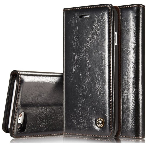 „CaseMe“ solidus atverčiamas dėklas - juodas (iPhone 6 / 7 / 8 / SE 2020 / SE 2022)