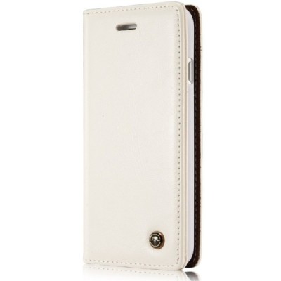 Apple iPhone 7 (iPhone 8) „CaseMe“ solīds atvēramais ādas balts maciņš - maks / Vacins.lv