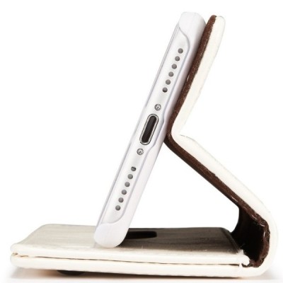 Apple iPhone 7 (iPhone 8) „CaseMe“ solīds atvēramais ādas balts maciņš - maks / Vacins.lv