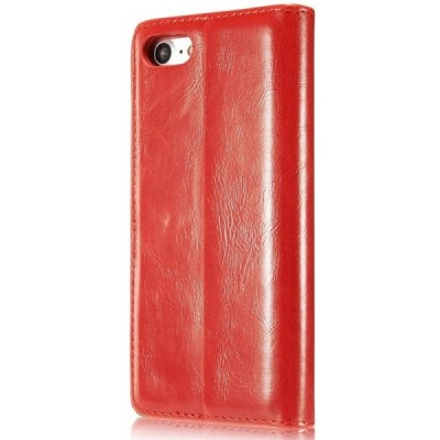 Apple iPhone 7 (iPhone 8) „CaseMe“ solīds atvēramais ādas sarkans maciņš - maks / Vacins.lv