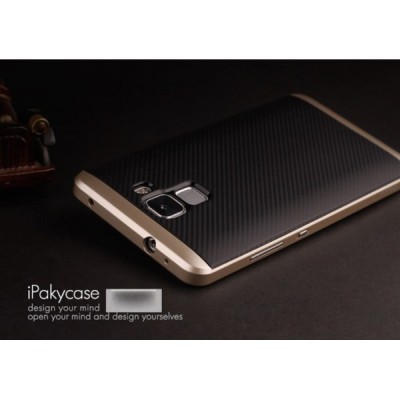 Honor 7 „IPAKY“ kieto silikono TPU juodas (auksiniais apvadais) dėklas - nugarėlė / Priedai.lt