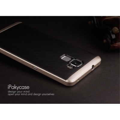 Honor 7 „IPAKY“ kieto silikono TPU juodas (auksiniais apvadais) dėklas - nugarėlė / Priedai.lt