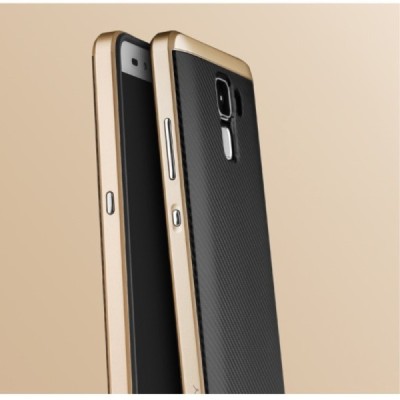 Honor 7 „IPAKY“ kieto silikono TPU juodas (auksiniais apvadais) dėklas - nugarėlė / Priedai.lt