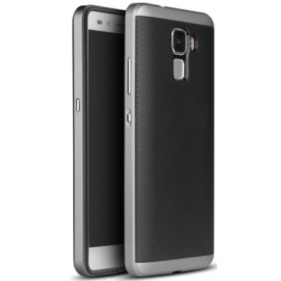 Honor 7 „IPAKY“ cieta silikona (TPU) melns apvalks (apmales - pelekā krāsā) / Vacins.lv