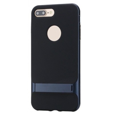„Rock“ Royce Kickstand pastiprinātas aizsardzības melns apmales tumši zilā krāsā Apple iPhone 7 (iPhone 8) apvalks / Vacins.lv