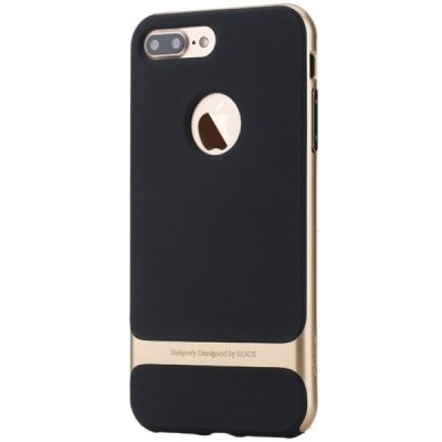 „Rock“ Royce pastiprinātas aizsardzības melns apmales zeltā krāsā Apple iPhone 7 Plus (iPhone 8 Plus) apvalks / Vacins.lv