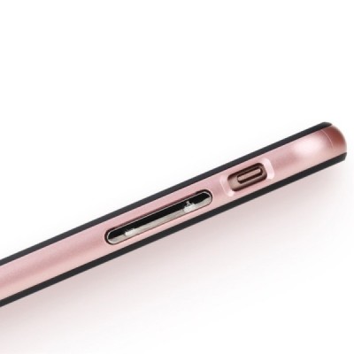 „Rock“ Royce sustiprintos apsaugos Apple iPhone 7 Plus (iPhone 8 Plus) juodas rožinės spalvos apvadais kieto silikono (TPU) ir p