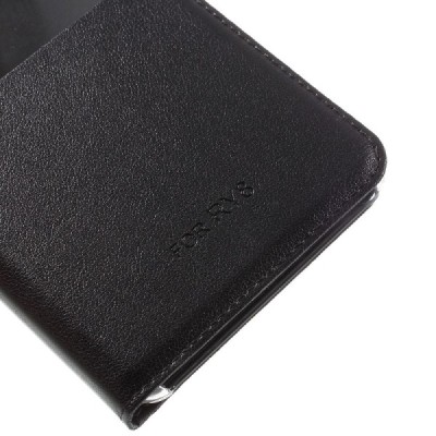 Huawei Honor 8 juodas odinis atverčiamas „View Window“ dėklas su langeliu / Priedai.lt