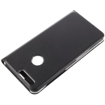 Huawei Honor 8 juodas odinis atverčiamas „View Window“ dėklas su langeliu / Priedai.lt