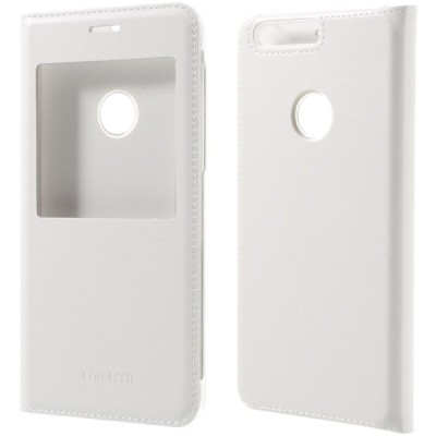 Huawei Honor 8 balts atvēramais „Smart Window“ ādas maciņš / Vacins.lv